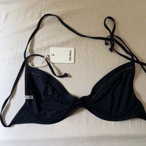 NWT Rhythm black underwire bikini swim top M
